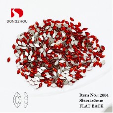 DZ 2004 4*2mm navette shape glass flatback stone for nail art (1440pcs/pack)
