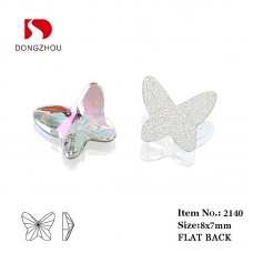 DZ 2140 8*7mm butterfly shape glass flatback stone for nail art DZ 2140 8*7mm butterfly shape glass flatback stone for nail art