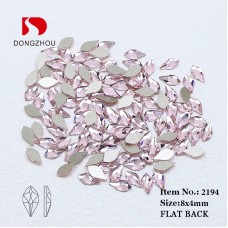 DZ 2194 8*4mm petal shape glass flatback stone for nail art (720pcs/pack)