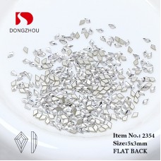 DZ 2354 5*3mm kite shape glass flatback stone for nail art (1440pcs/pack)