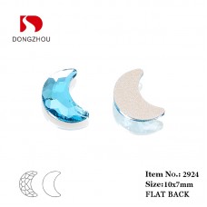 DZ 2924 10*7mm moon shape glass flatback stone for nail art