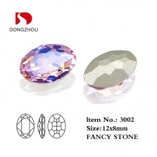 DZ 3002 12*8mm oval shape effect color crystal fancy stone for nail art DZ 3002 12*8mm oval shape effect color crystal fancy stone for nail art