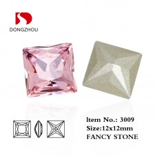 DZ 3009 12x12 mm square shape crystal fancy stone DZ 3009 12x12 mm square shape crystal fancy stone