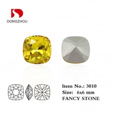 DZ 3010 6*6mm fat square shape crystal fancy stone rhinestone for nail art