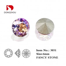 DZ 3051 6mm round shape crystal fancy stone k9 crystal rhinestone for nail art