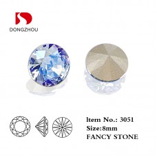 DZ 3051 8MM 10MM 12MM round shape crystal fancy stone k9 crystal rhinestone for nail art