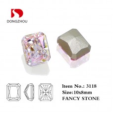 DZ 3118 10*8mm octagon shape effect color crystal fancy stone for nail art