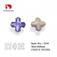 DZ 3210 8*8mm cross shape effect color crystal fancy stone for nail art